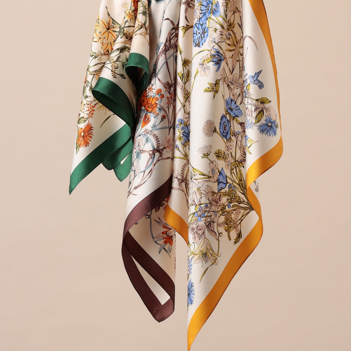 シルク100％ボタニカルスカーフ