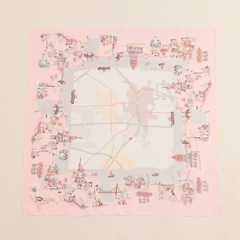  マップ柄スカーフ