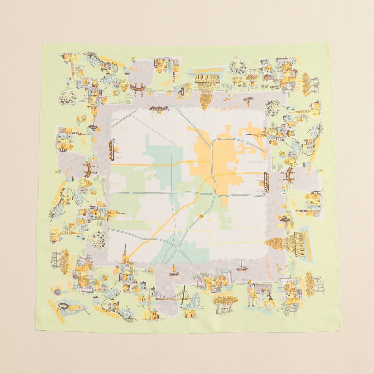  マップ柄スカーフ