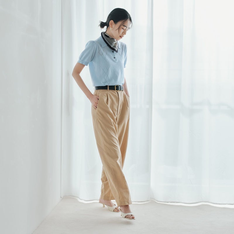  幾何柄4ブロックスカーフ