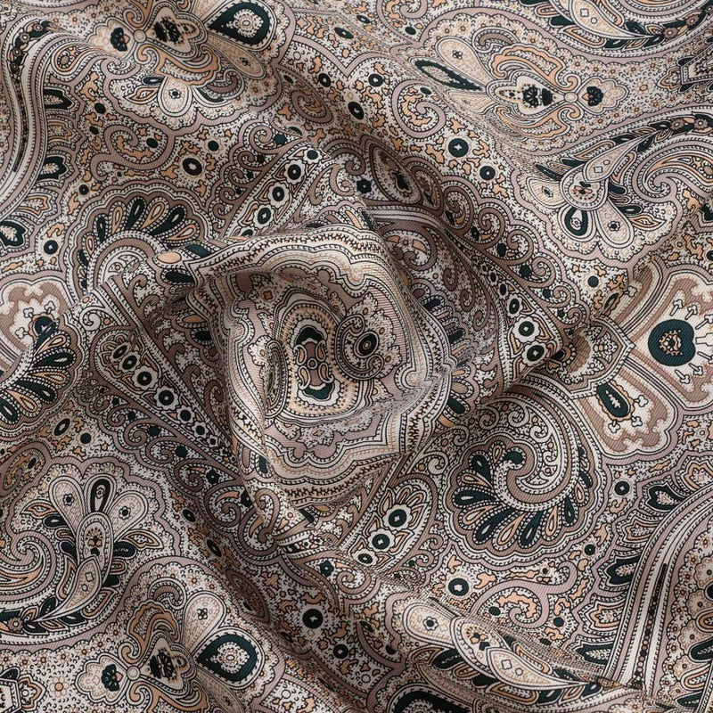 ペイズリースカーフ＜グリーン＞　シルク100%　日本製