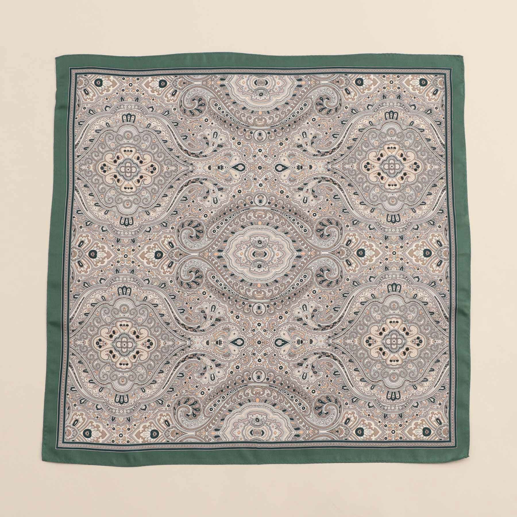 【美品/イタリア製】Drake's ウール シルク 大判 スカーフ ペイズリー Drake's TIGER GARDEN PRINT BANDANA