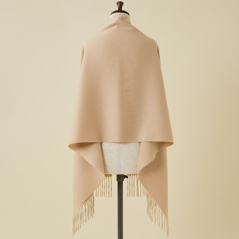 カシミヤ100%無地ストール＜ベージュ＞