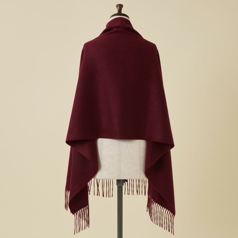 カシミヤ100%無地ストール＜ボルドー＞