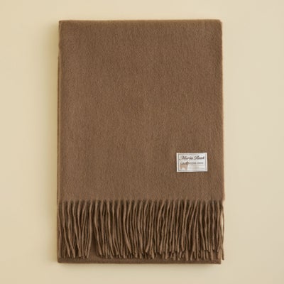 カシミヤ100%無地ストール＜ブラウン＞