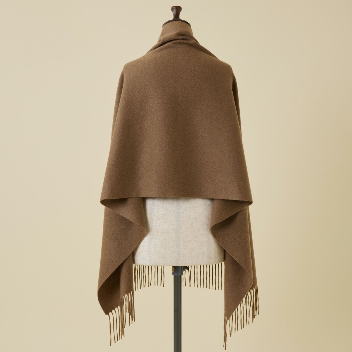 カシミヤ100%無地ストール＜ブラウン＞