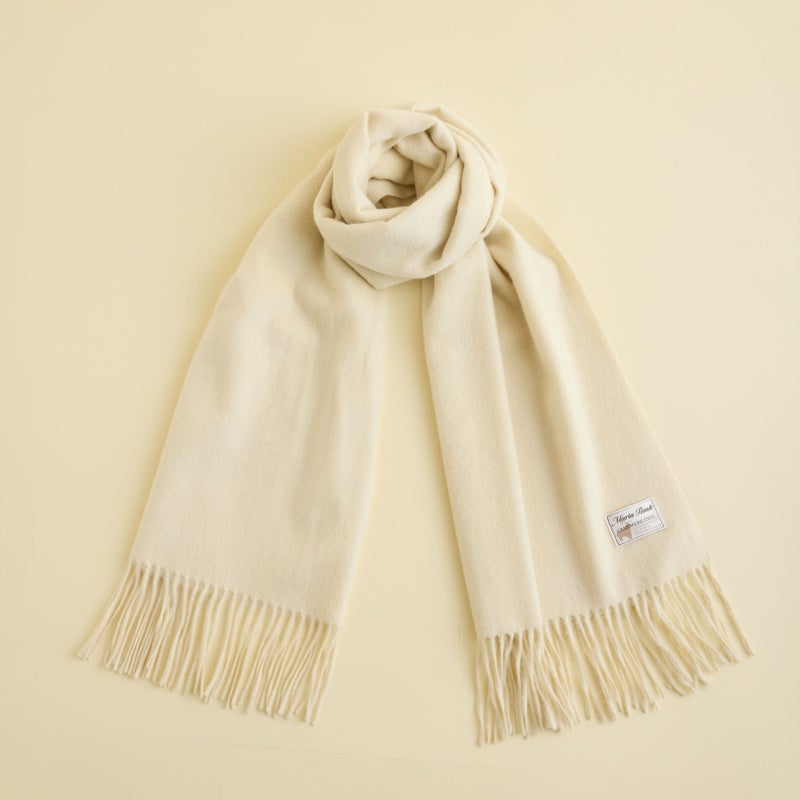 カシミヤ100%無地ストール＜オフホワイト＞