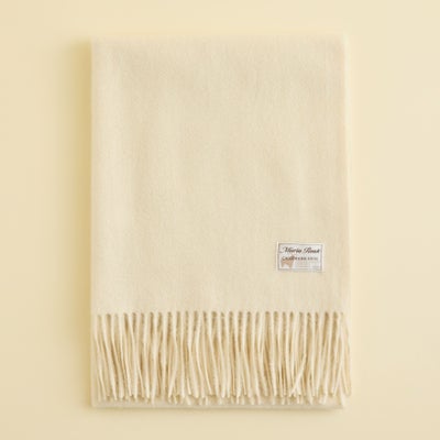 カシミヤ100%無地ストール＜オフホワイト＞