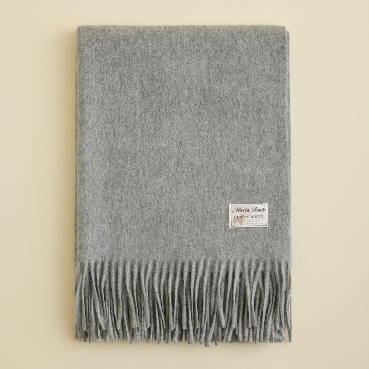 カシミヤ100%無地ストール＜ライトグレー＞