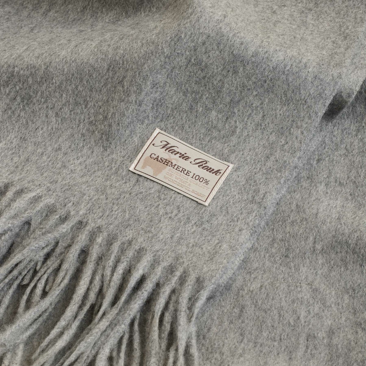 カシミヤ100%無地ストール＜ライトグレー＞