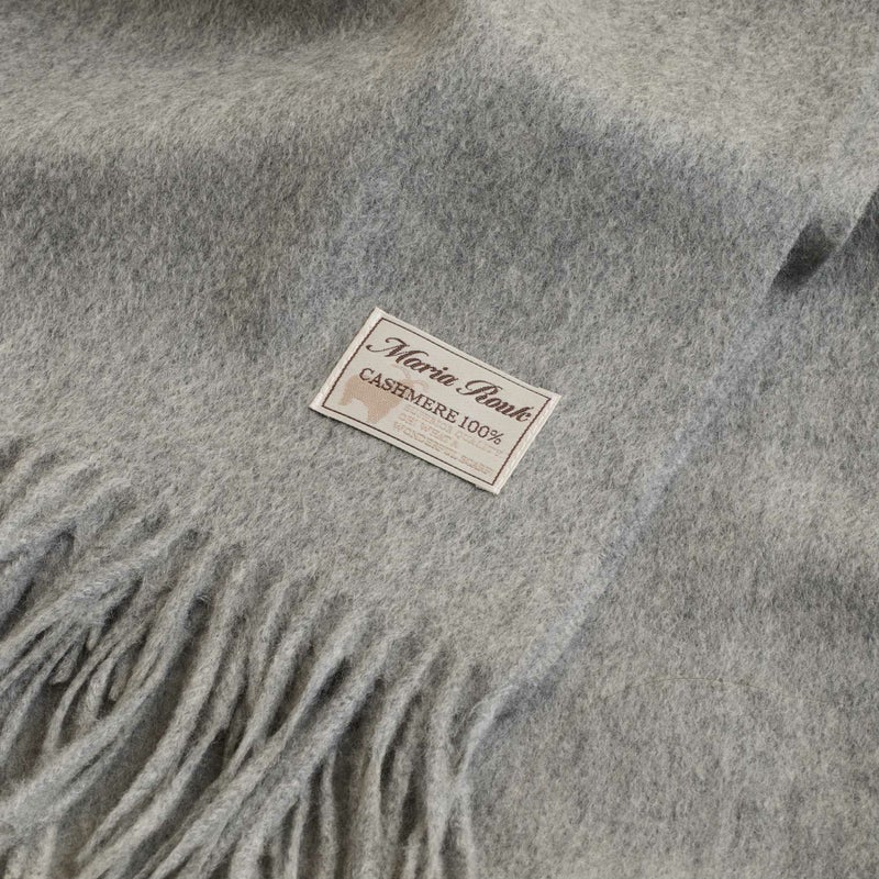 カシミヤ100%無地ストール＜ライトグレー＞