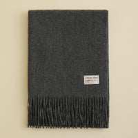 カシミヤ100%無地ストール＜チャコール＞