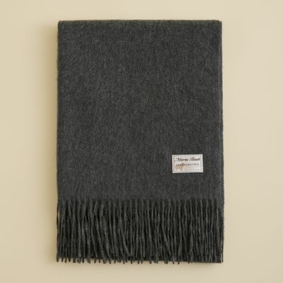 カシミヤ100%無地ストール＜チャコール＞