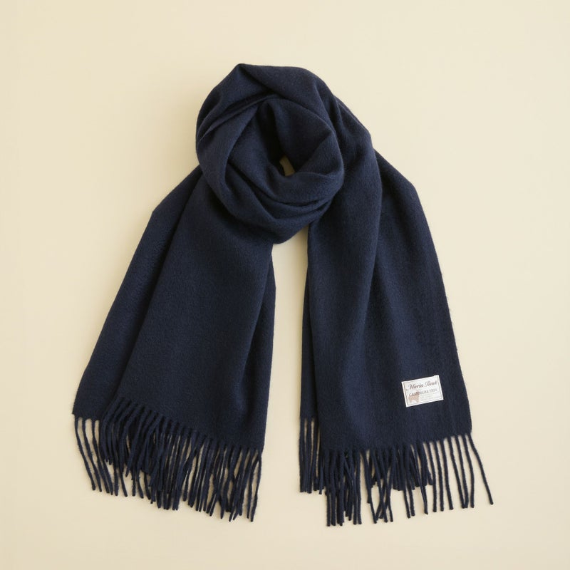 カシミヤ100%無地ストール＜ネイビー＞