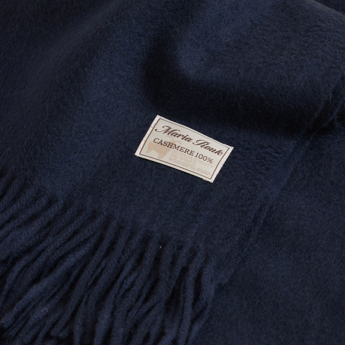 カシミヤ100%無地ストール＜ネイビー＞