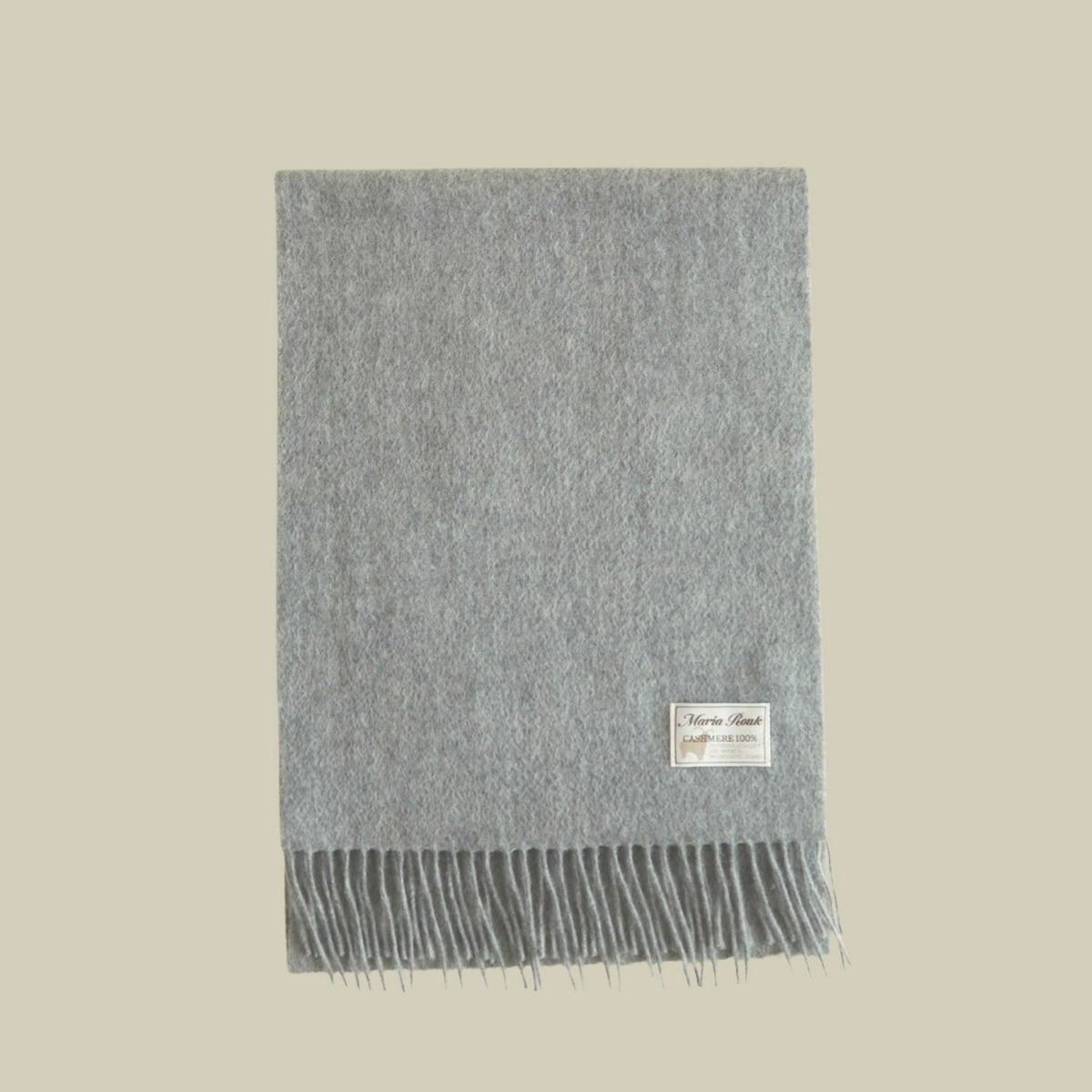 カシミヤ100%無地マフラー＜ライトグレー＞