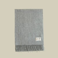 カシミヤ100%無地マフラー＜ライトグレー＞