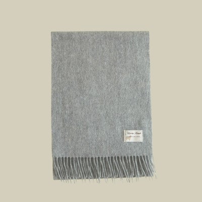 カシミヤ100%無地マフラー＜ライトグレー＞