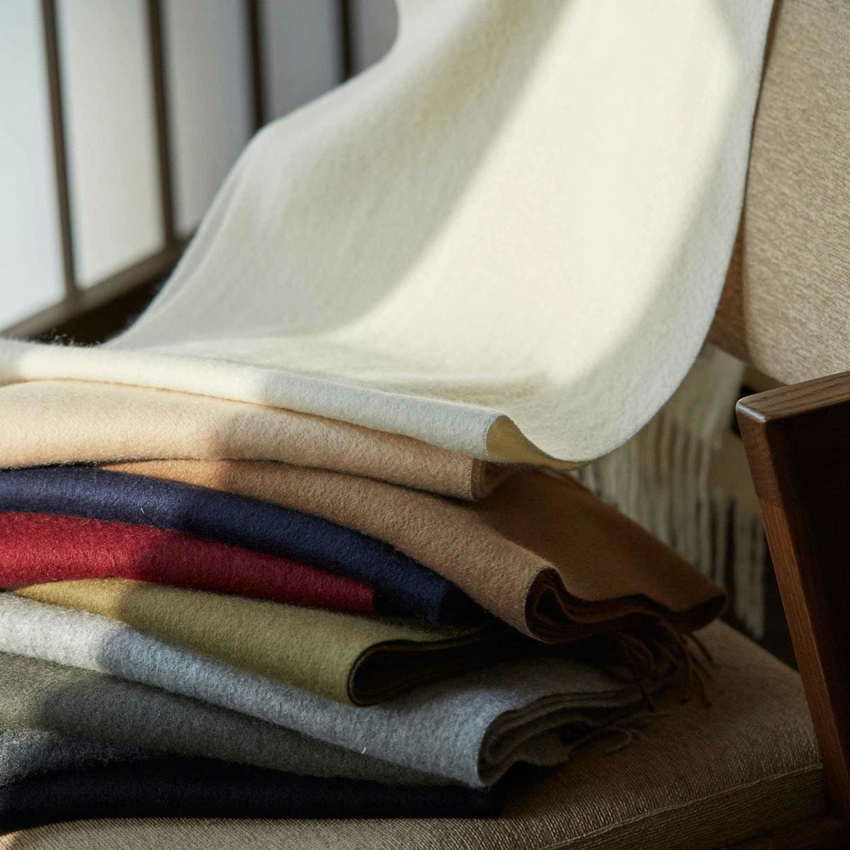 カシミヤ100%無地マフラー