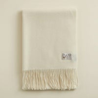 【無染色】カシミヤ100%無地ストール＜ホワイト＞