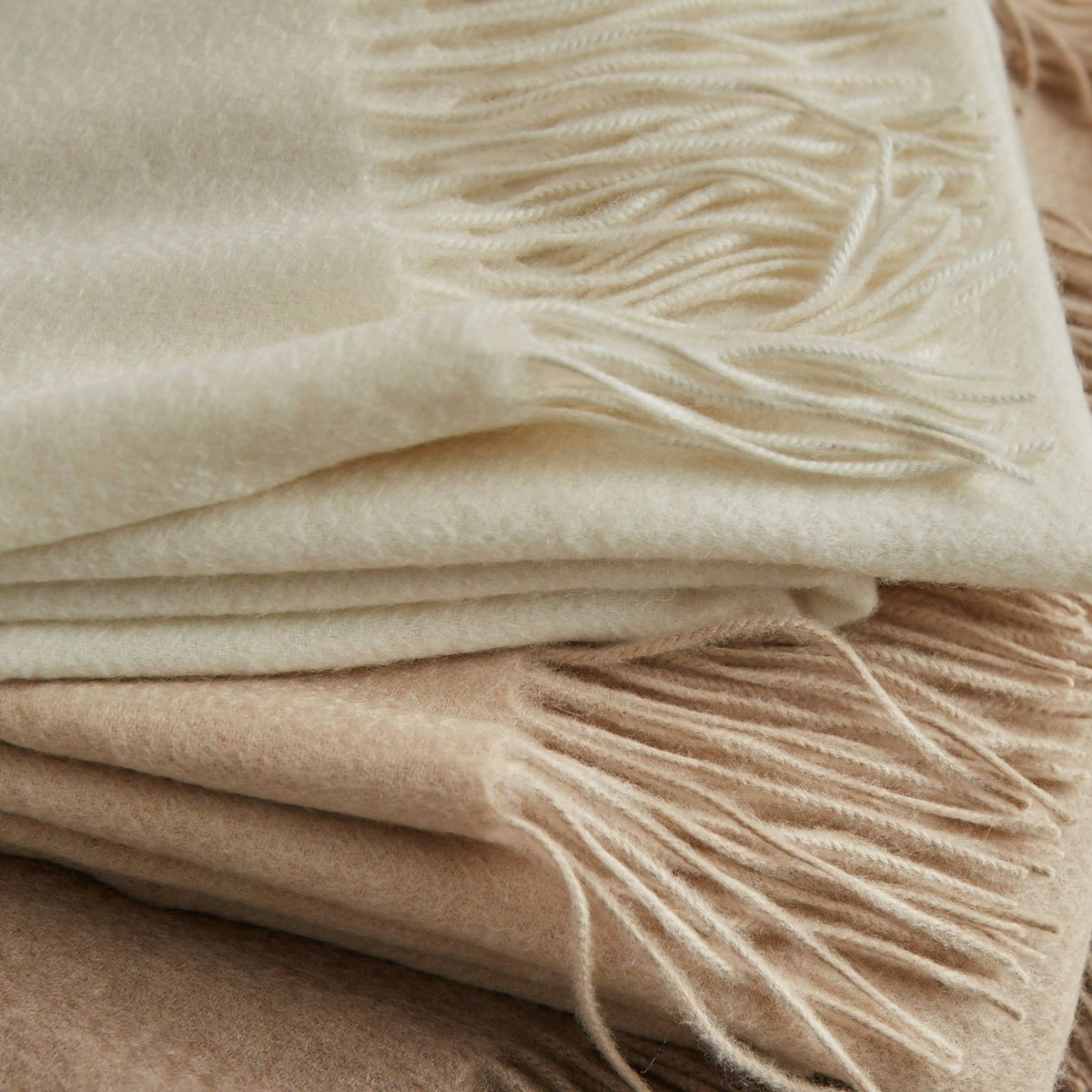 【無染色】カシミヤ100%無地ストール