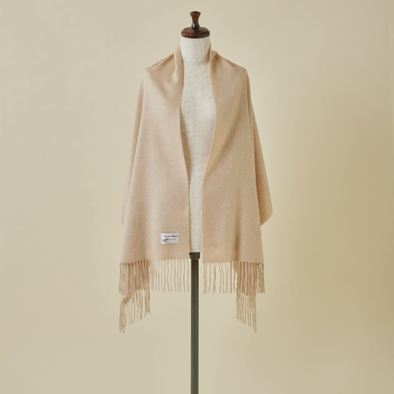 【無染色】カシミヤ100%無地ストール