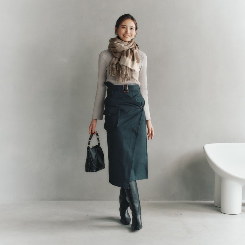 【無染色】カシミヤ100%大判チェックストール＜ブラウンチェック＞