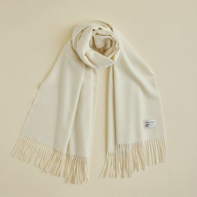 【無染色】カシミヤ100%大判無地ストール