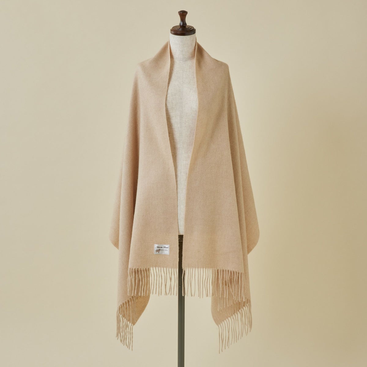 無染色カシミヤ100%大判無地ストール