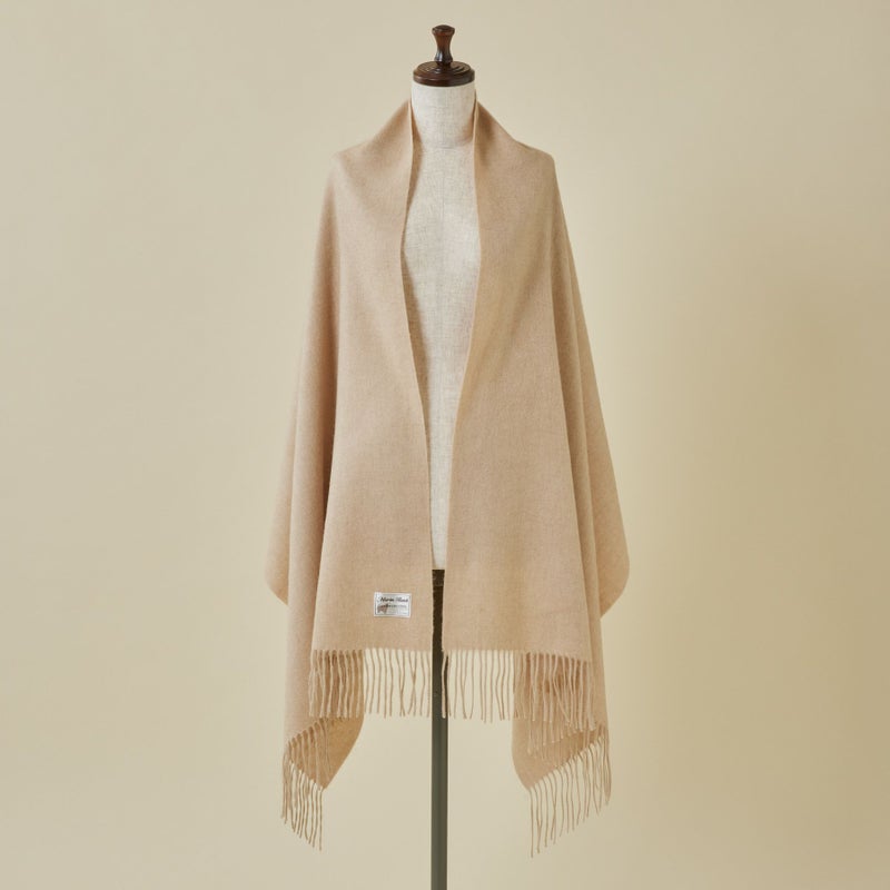 無染色カシミヤ100%大判無地ストール
