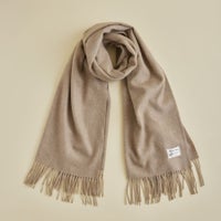 無染色カシミヤ100%大判無地ストール＜ブラウン＞