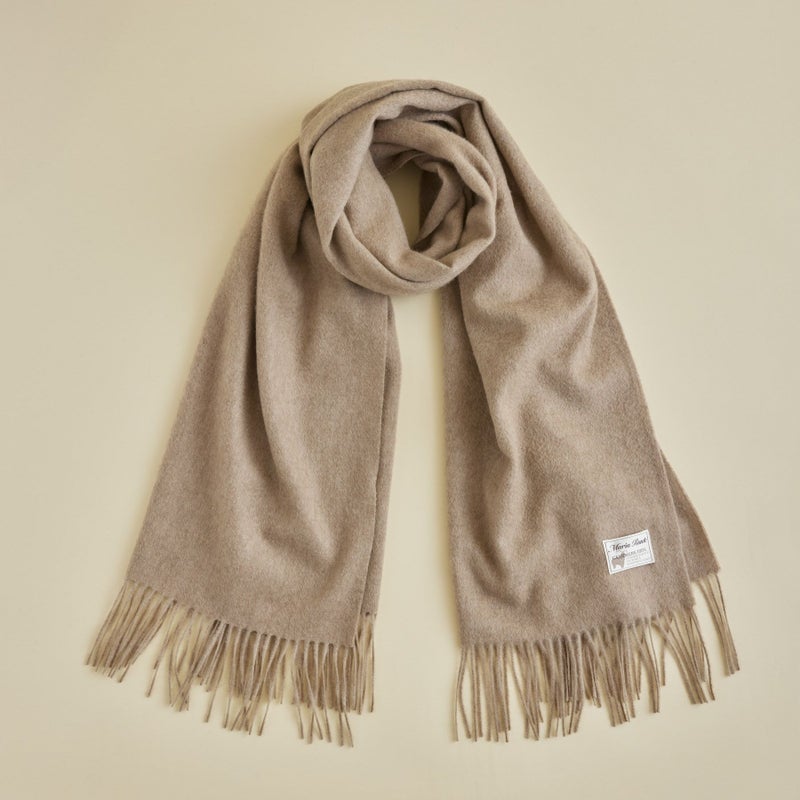 無染色カシミヤ100%大判無地ストール＜ブラウン＞