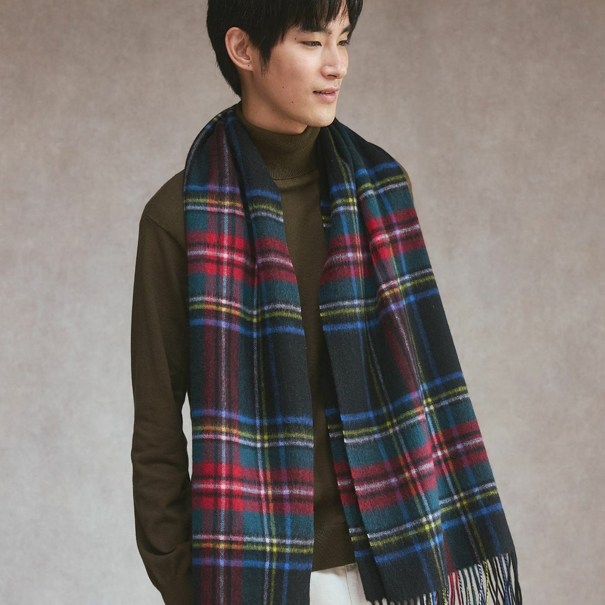 イングランドチェックウールストール