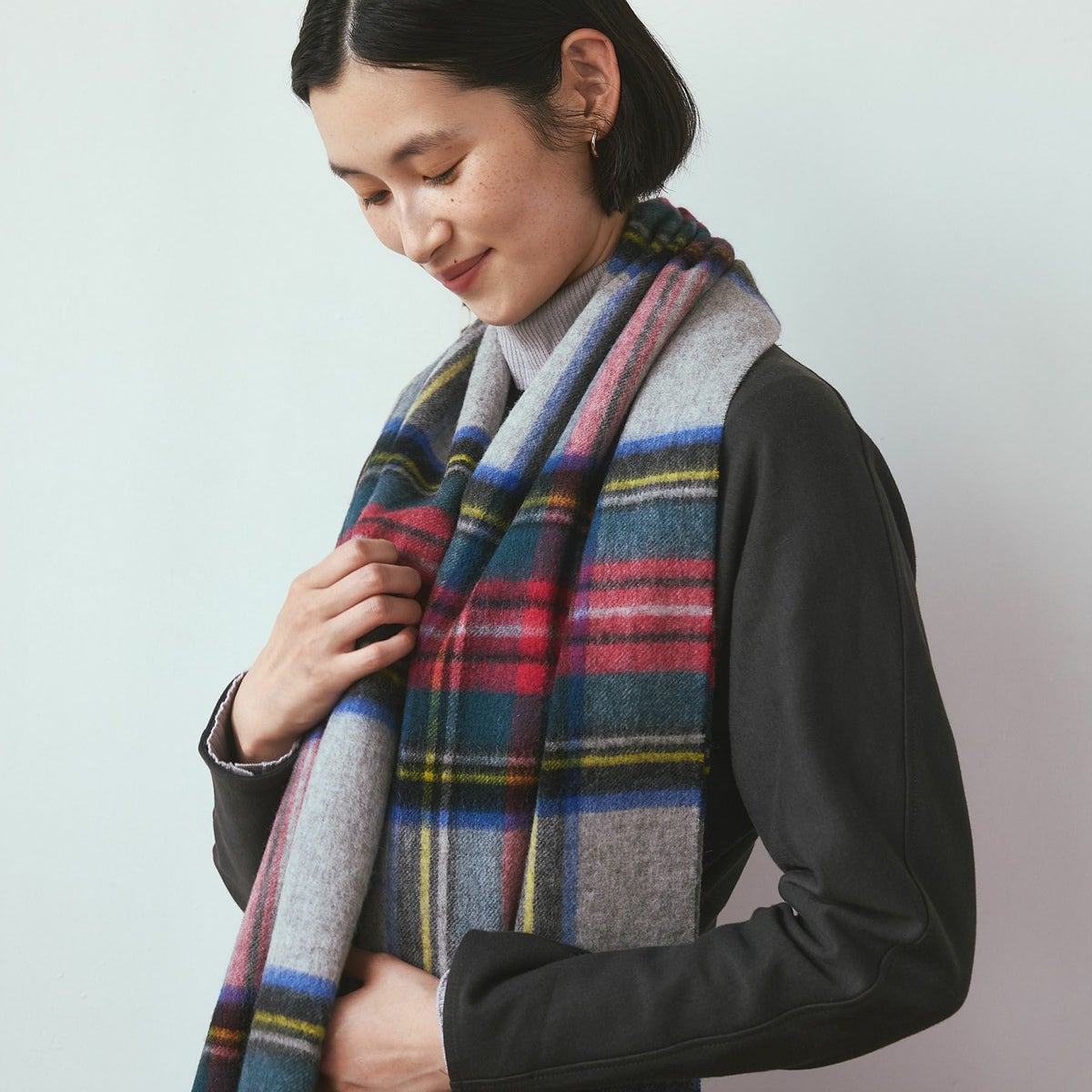 ウール100%大判イングランドチェックストール