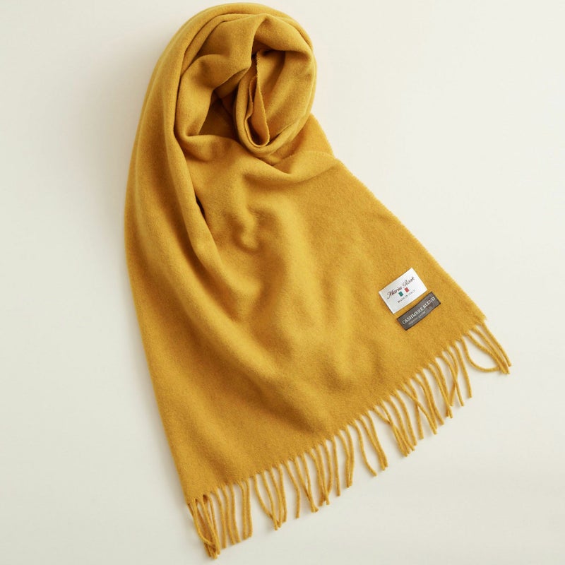  イタリア製カシミヤブレンド無地 ストール＜イエロー＞