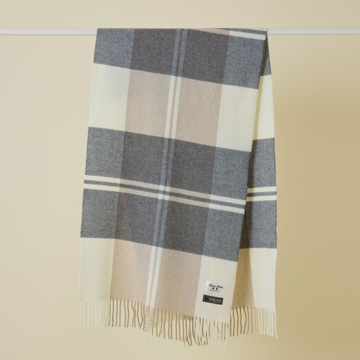イタリア製ウール100％チェックストール