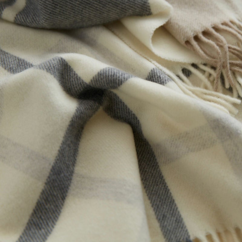 イタリア製ウール100％チェックストール