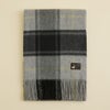 カシミヤ100%大判チェックストール＜グレー＞