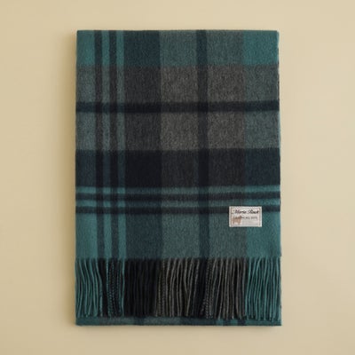 カシミヤ100%大判チェックストール