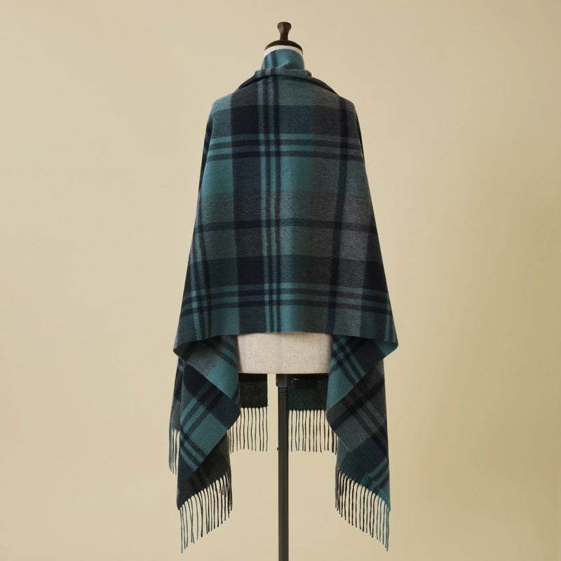 カシミヤ100%大判チェックストール