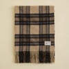 カシミヤ100%大判チェックストール＜ベージュ＞