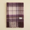 カシミヤ100%大判チェックストール＜パープル＞