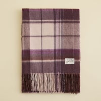カシミヤ100%大判チェックストール＜パープル＞