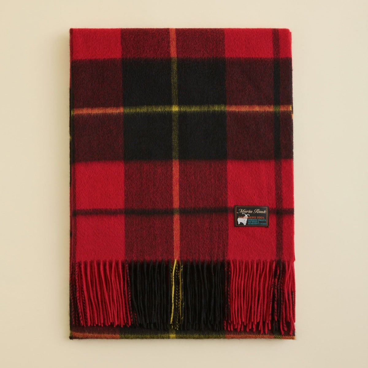 カシミヤ100%大判チェックストール＜タータン＞