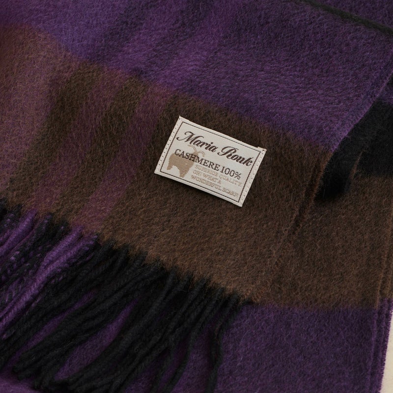 カシミヤ100%大判チェックストール