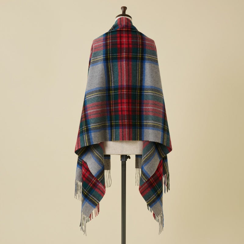 カシミヤ100%大判チェックストール