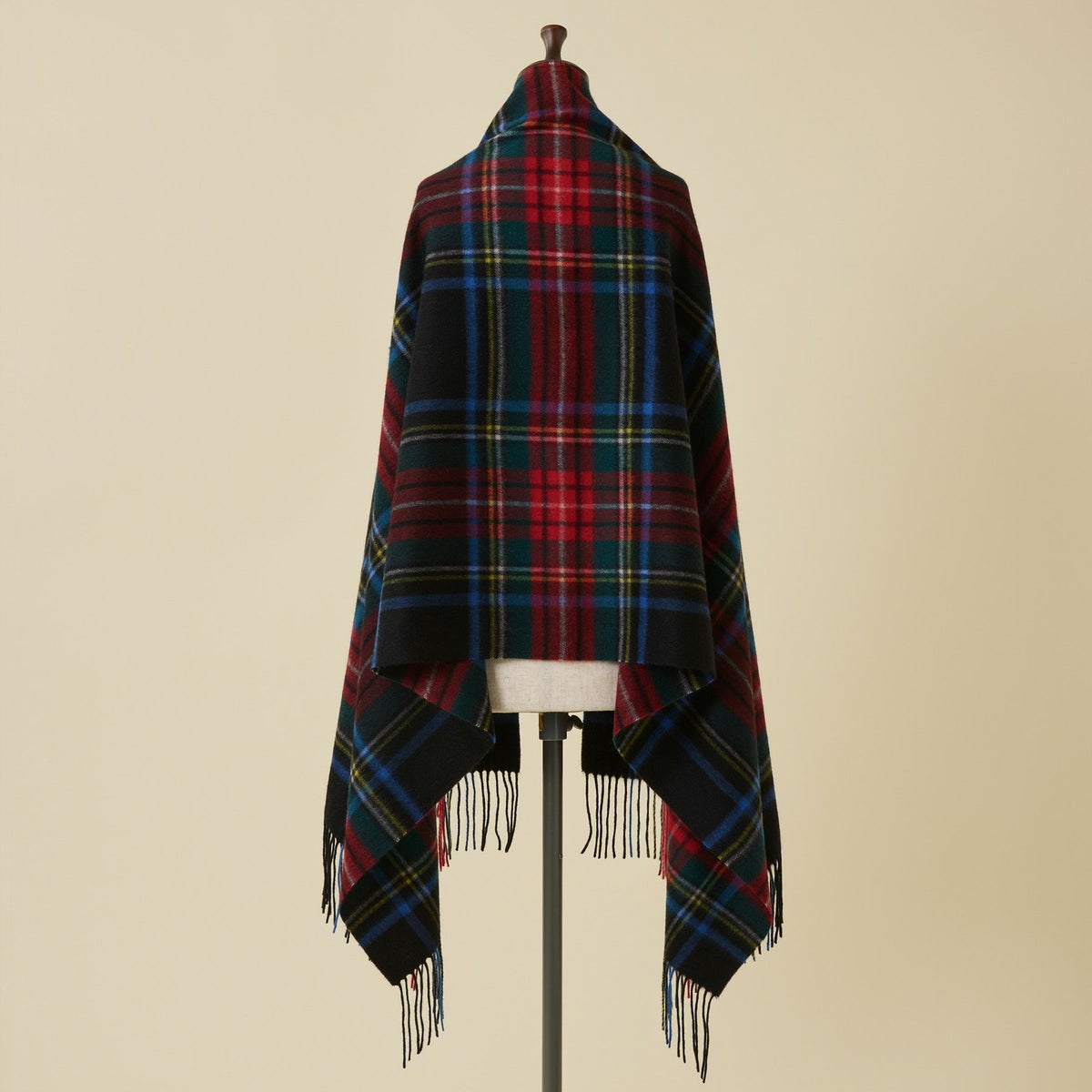 カシミヤ100%大判チェックストール