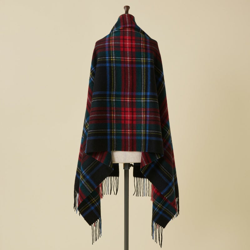 カシミヤ100%大判チェックストール