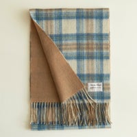 カシミヤブレンドチェックリバーシブルマフラー