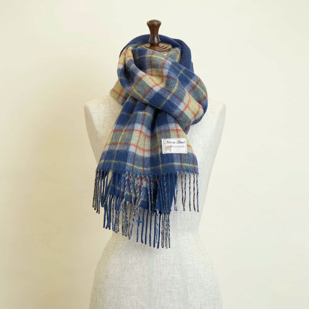 カシミヤブレンドチェックリバーシブルマフラー